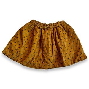 Zara Mustard Polka Dots Corduroy Skirt 2-3